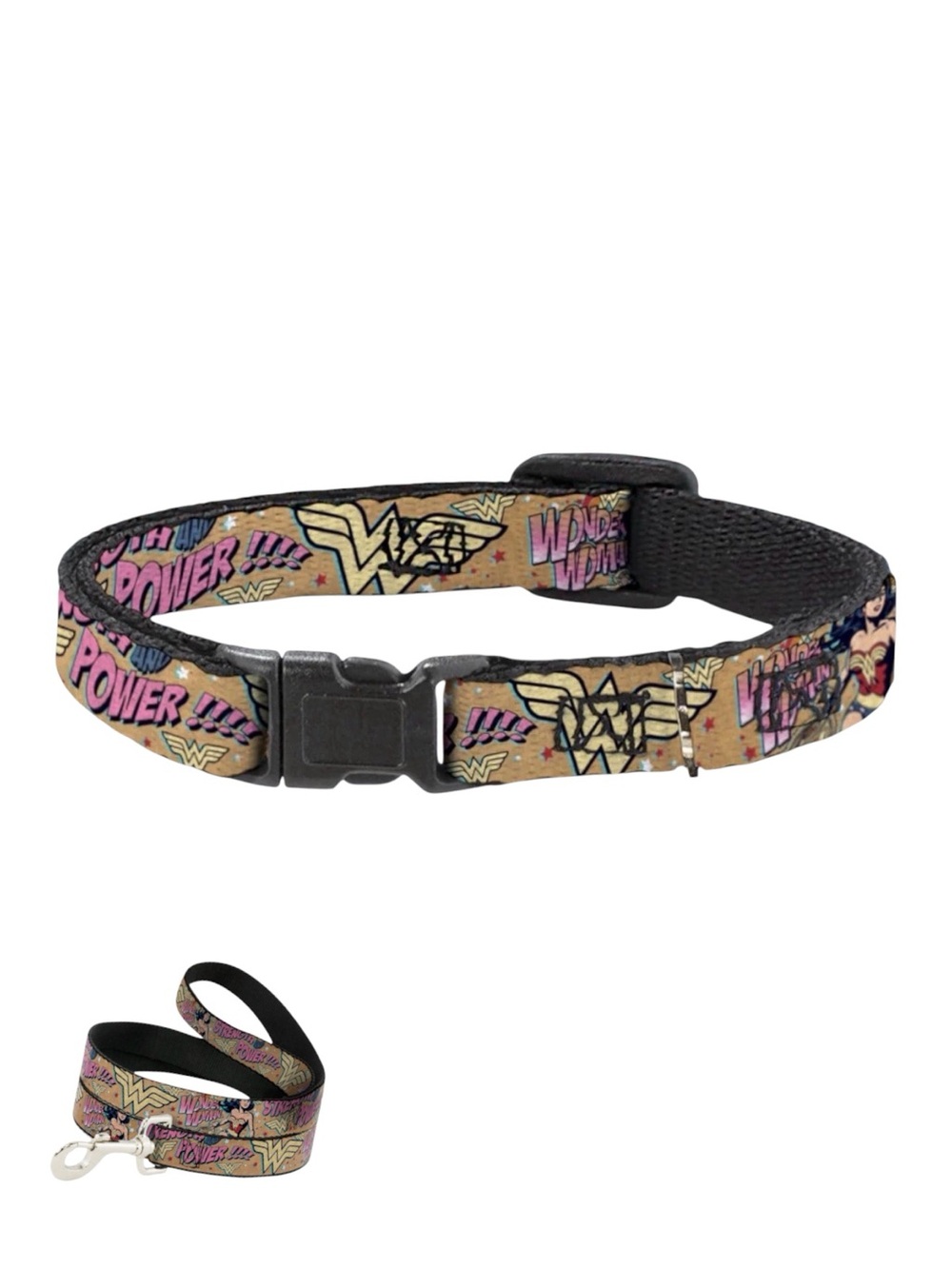 DC Comics Wonder Woman Dog Collar & Leash Set 2-Pack Small Strength Power NWT - Picture 3 of 3